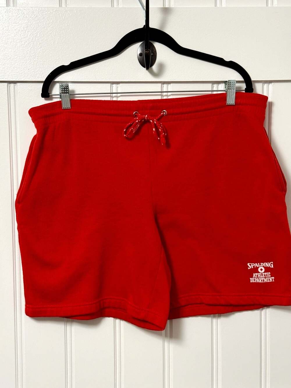 Vintage Spalding Athletic Department Vintage Red Sweat Shorts - Size Medium